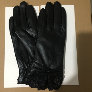 Moda invernale abito caldo pelle di capra elegante donna <span class=keywords><strong>guanti</strong></span> in pelle <span class=keywords><strong>con</strong></span> pizzo - Product Image 3