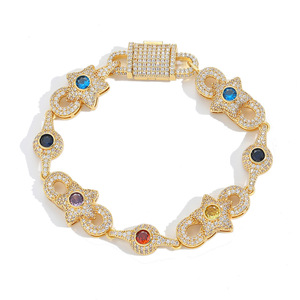 Pulsera de Pentagrama Hip Hop con Cadena de Color y Circones, Pulsera de Moda para Hombre, Collar Lijing de Moda Tanjing - Product Image 5