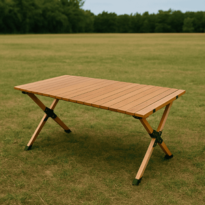 Modern Solid Wood Kids Outdoor <b>Dining</b> <b>Table</b> Natural Grain Finish Portable & Foldable - Product Image 1
