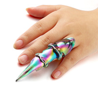 Kingcome Rock Hip Hop hommes nouvelle mode anneaux de fête bijoux géométrique personnalisé doigt complet anneau d'ongle en griffe d'aigle
