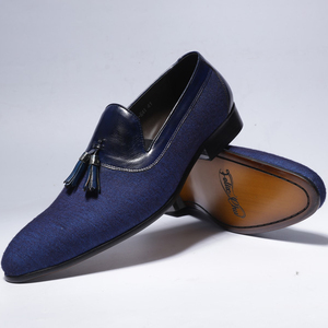 Borla azul mocasines casuales <span class=keywords><strong>traje</strong></span> de ocio mocasines de conducción Slip-On zapatos hombres zapatos - Product Image 2