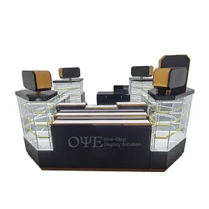  Glas Parfum Display Teller Met Led Licht High-End Parfum Vitrinekast Showcase Voor Winkel