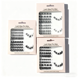 Cils en grappe de luxe réutilisables en faux <span class=keywords><strong>vison</strong></span> noir naturel, faits à la main, légers, pré-mappés, effet wispy, pour la vente en gros, DIY, marque privée, fournisseur - Product Image 5