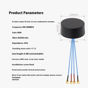 Antena Exterior Cuatro en Uno 4G WiFi GPS/Beidou/GLO 5G con Ganancia de 8dbi, Conector Macho de Montaje con Tornillo, Alto Rendimiento - Product Image 4