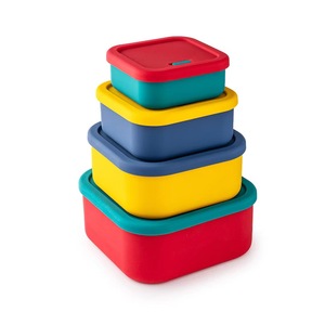 400/700/1300/2000ml, sin BPA, duradero, hermético, a prueba de fugas, contenedores de almacenamiento de alimentos de silicona, juego de fiambreras cuadradas de silicona - Product Image 1