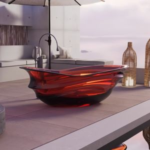 Vasca da Bagno Freestanding in Resina Trasparente di Design Unico, Vasca in Resina Cristallina Colorata di Grandi Dimensioni - Product Image 2