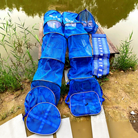 Ensemble professionnel de matériel de pêche bleu : Combo épuisette, épuisette de débarquement et tapis de mesure, logo personnalisé OEM/ODM