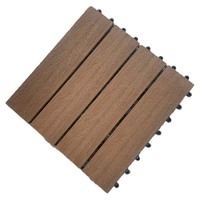 Dalles de terrasse en bois composite WPC résistantes aux intempéries, imperméables, auto-adhésives, pour jardins, parcs, balcons, terrasses extérieures, bricolage