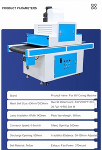 Machine de séchage UV à lampe au <span class=keywords><strong>mercure</strong></span> de type convoyeur pour le séchage d'encre UV sur boîtes d'emballage et feuilles de plastique - Product Image 3