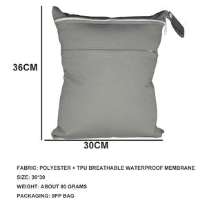 ถุงผ้าเปียกเปียกกันน้ำขนาดใหญ่2แพ็คถุงเก็บผ้าอ้อมแบบใช้ซ้ำได้ - Product Image 3