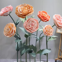 A-GF005 Vente en gros de fleurs artificielles géantes en papier, fleurs géantes en mousse, fleurs géantes en soie debout pour la décoration de mariage