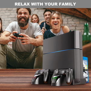 Base de Refrigeración <span class=keywords><strong>3</strong></span> en 1 para PS4 con <span class=keywords><strong>Cargador</strong></span> Doble para Controles y Soporte de Almacenamiento, Estación de Acoplamiento Multifunción para PS4 PRO/SLIM - Product Image 6