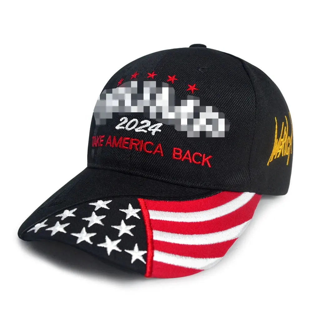 Оптовая продажа, новый дизайн, американская задняя крышка, 2024 президентские кепки, 2024 бейсболки с логотипом с 3D вышивкой