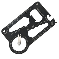 LFEDC Edc Outil multifonction en acier inoxydable 420 pour la survie en plein air, outil de défense personnelle, porte-cartes de crédit avec règle et couteau