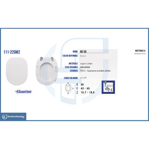 Couvre-siège de toilette Galassia Vaso M2 55, design moderne, dégagement rapide avec télécommande, matériau PP et urée pour salle de bain - Product Image 2