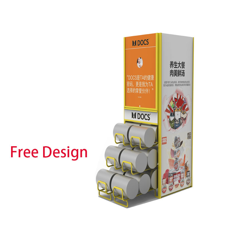 Apache Custom Metal Counter Canned Food Display Stand for Pet Store