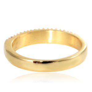 yunnique <b>Titanium</b> Steel <b>Ring</b> Gold Plated Pave Setting Double Row Diamond Band Unisex Engagement Jewelry - Product Image 3