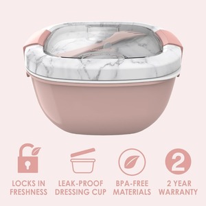 Wholesale Cute 4-<b>Compartment</b> Salad Container Leak-Proof Dressing Tray Food Grade Lightweight BPA-Free Reusable Fork <b>Lunch</b> <b>Box</b> - Product Image 6