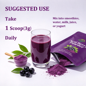 Marca Privada OEM, Polvo de Bayas de Acai Puro Liofilizado, 227g, para Apoyo Nutricional, Suplemento Dietético - Product Image 2