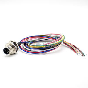 Conector Macho de Montaje Trasero IP67 M12 de 8 Pines con Codificación A, Cable Previamente Conectado de 24 AWG para Codificador y E/S de Señal - Product Image 4