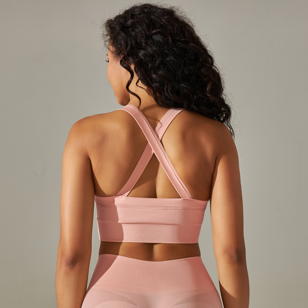 pink cross-Back bra