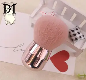 Đáng Yêu Màu Hồng Nhãn Hiệu Riêng Duy Nhất Airbrush Kabuki Bàn Chải Fluffy Tổng Hợp Lông Nấm Đầu Trang Điểm Bàn Chải