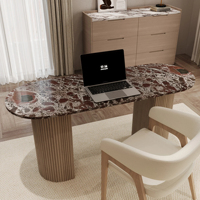 Table à manger en marbre Rosso Levanto Bourgogne de Kumusi Furniture