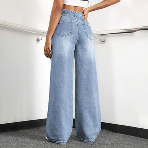 Dongguan Custom <strong>Ladies</strong> <strong>Jeans</strong> Women'S High Waisted Straight Wide Leg Loose Stretchy Boyfriend Denim Pants <strong>Baggy</strong> <strong>Jeans</strong> <strong>for</strong> Women - Product Image 2