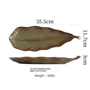 Sınır ötesi tek kullanımlık porselen yaprak şeklinde suşi şekilli kebap balık japon kore mutfağı Sashimi plaka Japandi tasarım parti - Product Image 6