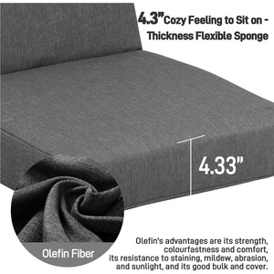 Coussin d'extérieur moderne en polyester imprimé couleur unie, de qualité export, compressible, rempli de mousse à mémoire de forme haute densité, très confortable et résistant à l'eau - Product Image 3
