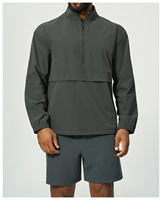 Veste Homme Légère Respirante à Col Montant Demi-Zip Imperméable Unie Décontractée pour l'Extérieur avec Logo Personnalisé en Nylon Doux