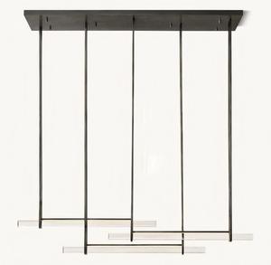 Lámpara de Araña Lineal Triple de Cristal K9 de Lujo <span class=keywords><strong>para</strong></span> Comedor, Cocina, Restaurante Posmoderno Minimalista, Salón de Banquetes <span class=keywords><strong>para</strong></span> Bodas - Product Image 5