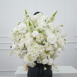 Wholesale Unique <b>Artificial</b> Silk Rose White Flower Ball Table Centerpiece Decoration for Proposal Wedding Party - Product Image 1