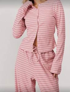 Ensemble de pyjamas de luxe en tissu de bambou pour femmes, ensemble de pyjamas en coton pour femmes, vêtements de maison, vêtements de détente en modal, pyjamas personnalisés, ODM OEM, vente en gros - Product Image 4