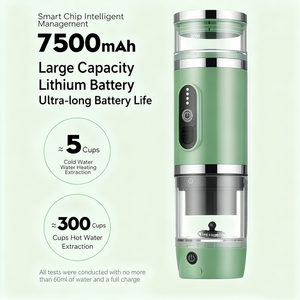 Kingze Fully Automatic Rechargeable <b>Portable</b> Espresso <b>Coffee</b> <b>Maker</b> Smart Capsule Machine With Milk Foam Professional OEM/ODM Cus - Product Image 4