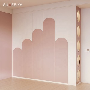 SOFEYIA Armoire de chambre à coucher moderne en bois pour enfants Armoire avec étagères et tringle à vêtements - Product Image 1