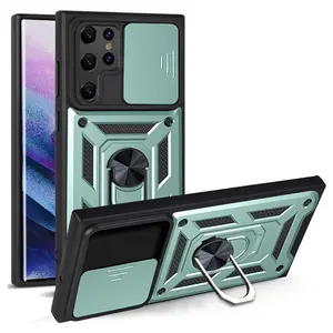 Ebay Hot Sale Shockproof Protection Window Slide Finger Ring Holder Phone Cases & Bags For Samsung S22 S22 Plus S22 Ultra Case