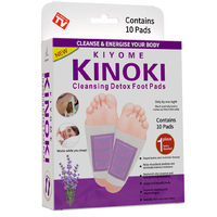 10 Patchs Détoxifiants aux Herbes par Boîte – Nettoyage des Pieds, Patchs Détox au Gingembre et au Sel, Kinoki