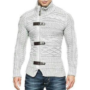 Suéter <span class=keywords><strong>de</strong></span> <span class=keywords><strong>cuello</strong></span> <span class=keywords><strong>alto</strong></span> <span class=keywords><strong>de</strong></span> Otoño/Invierno, anillo <span class=keywords><strong>de</strong></span> cuero para <span class=keywords><strong>hombre</strong></span>, cárdigan <span class=keywords><strong>de</strong></span> punto <span class=keywords><strong>de</strong></span> manga larga, ropa <span class=keywords><strong>de</strong></span> talla grande para <span class=keywords><strong>hombre</strong></span> - Product Image 4