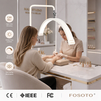 Lampe LED FOSOTO 28 pouces en forme de lune pour extensions de cils, éclairage LED pour maquillage, photographie et beauté