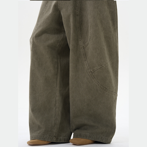 Pantaloni Larghi Casual Vintage Verde Marrone, Jeans Baggy Streetwear per Coppie, Pantaloni <span class=keywords><strong>Cargo</strong></span> da <span class=keywords><strong>Donna</strong></span> - Product Image 3