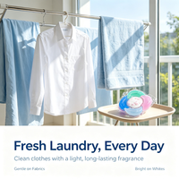 Perles de lessive OEM/ODM 10g à cinq cavités, perles parfumées, nettoyage en profondeur et billes de lessive concentrées pour un linge souple