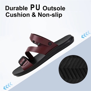 Chaussures antidérapantes pour hommes, tongs de plage d'extérieur, couleur unie simple, respirantes, semelle résistante à l'usure, pantoufles d'intérieur EUR 40-47 - Product Image 2