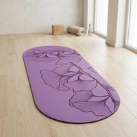 Tapis de yoga en caoutchouc PU végétalien mat givré, formes personnalisées (arche, ovale, pilule, capsule), couleurs blanc, beige, nude, rose, vert armée, violet, noir