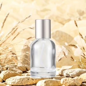 Clear Luxury <b>30ml</b> Cylinder Empty Round Thick Volcano Bottom Glass <b>Perfume</b> <b>Bottle</b> with Screen Printing and Pump Sprayer - Product Image 1