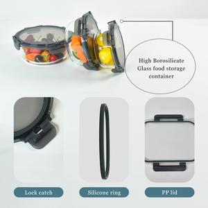 Hộp đựng thức ăn thủy tinh kín khí đa năng, có thể dùng trong lò vi sóng, kèm nắp đậy chắc chắn - Product Image 2
