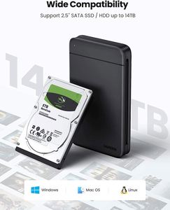 Ugreen USB C ổ cứng bao vây USB 3.<span class=keywords><strong>1</strong></span> Gen <span class=keywords><strong>1</strong></span> để SATA III 5Gbps cho 2.5 inch SSD & HDD 9.5mm 7mm Ổ cứng gắn ngoài trường hợp - Product Image 2