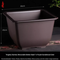 Pot Resin Persegi Dasar Rata Desain Gunung Hijau Persegi Panjang Ukuran Besar untuk Sukulen Bonsai Mulut Lebar Galon untuk Ambang Jendela Meja