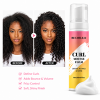 Mousse capillaire bio hypoallergénique aux herbes, marque privée, 200 ml, définit les boucles, tenue extrême, sans effet collant, mousse pour cheveux bouclés, OEM ODM
