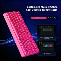 Keyboard Mekanik OEM K68 Tri-mode, 68 Tombol dengan Cetak Samping, RGB Gaming Nirkabel